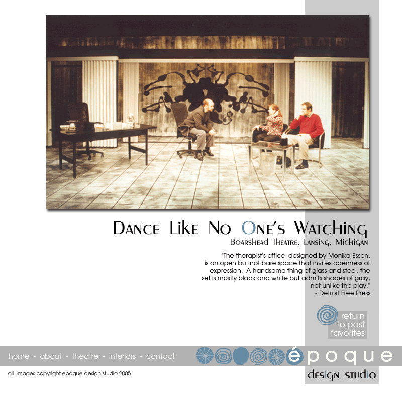 Scenic Design for the play Dance Like No One's Watching