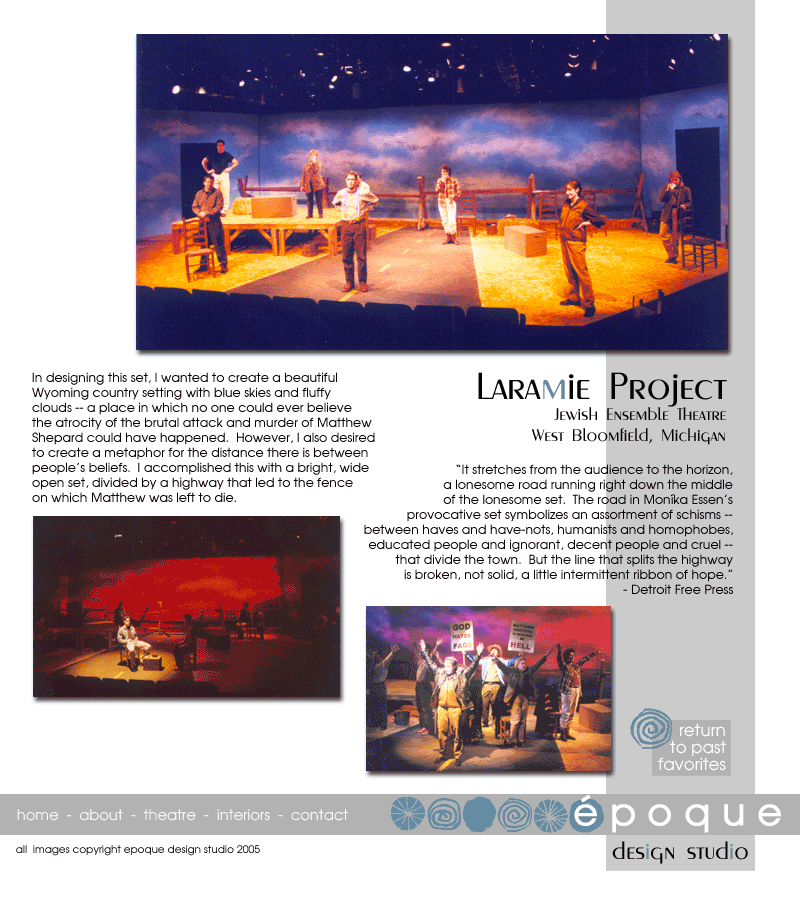Scenic Design for the play The Laramie Project