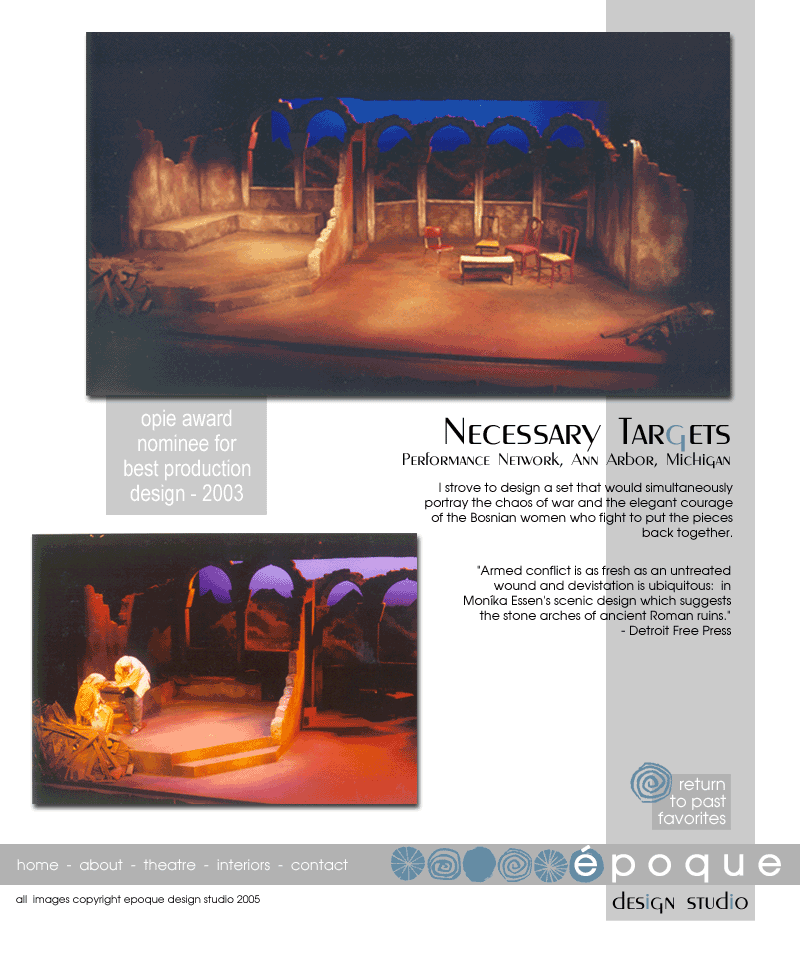 Scenic Design for the play Necessary Targets