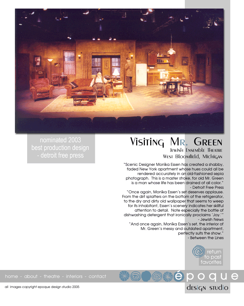 Scenic Design for the play Visiting Mr Green